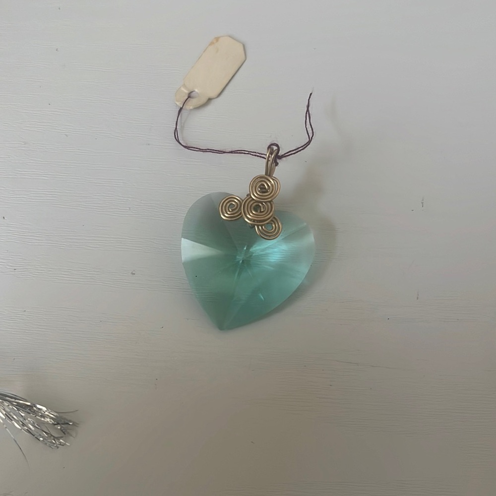 Turquoise Heart Shape Swarovski Crystal Pendant